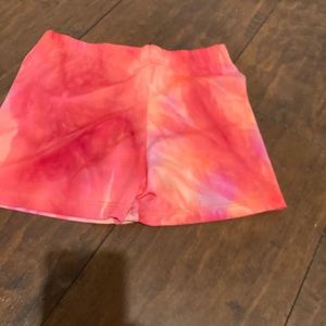 Pink/ orange tye dye dye booty shorts